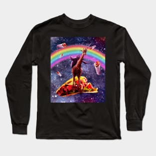 Space Sloth Riding Giraffe Unicorn - Taco & Burrito Long Sleeve T-Shirt